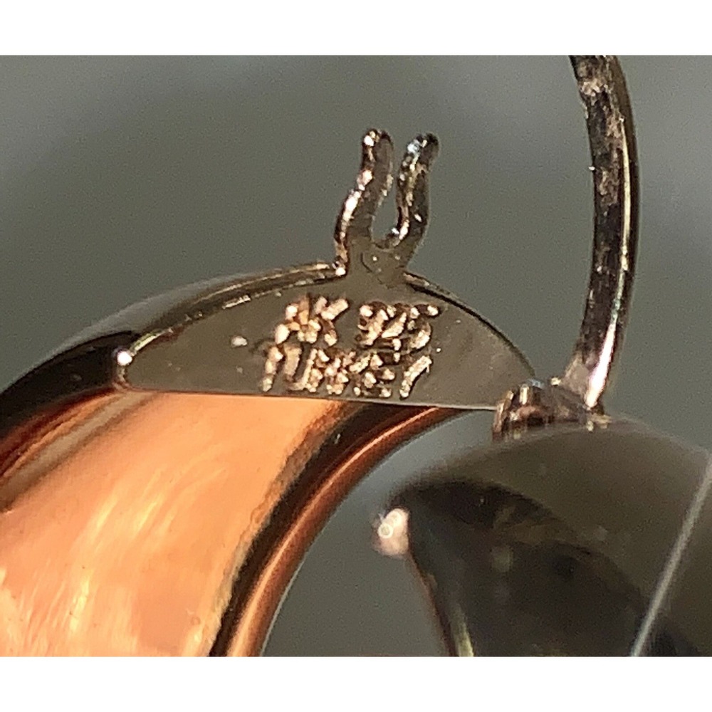 AK 925 TURKEY STERLING SILVER 14K GP HOOP HUGIE EARRINGS - Picture 9 of 11
